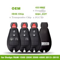 ชิป ID46 GQ4-53T ปุ่ม2/3/4ของแท้433Mhz Fobik Car Key สำหรับ Dodge RAM 1500 2500 3500 4500 2013-2018