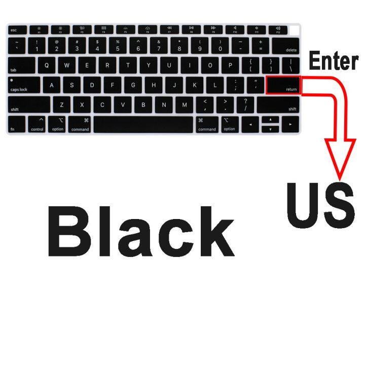 us-version-english-characters-laptop-keyboard-film-for-macbook-air-pro-12-13-15-a2141-a2338-a2337-black-silicone-keyboard-cover-keyboard-accessories