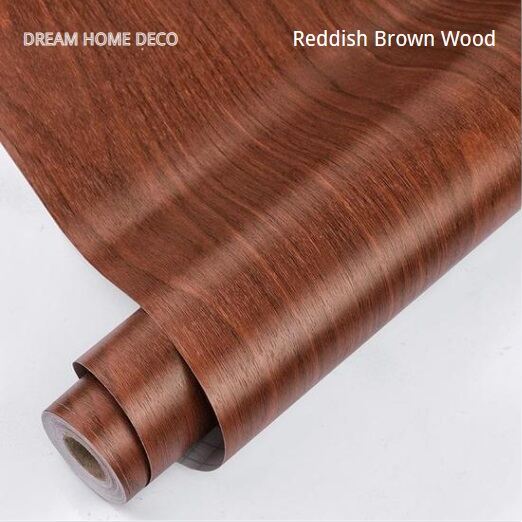 45cm x 10meter Wood Grain Wallpaper Furniture Wallpaper Kertas Dining Bijirin Kayu Stiker Perabot Self Adhisive Waterproof Removable Decorative Wall Stickers