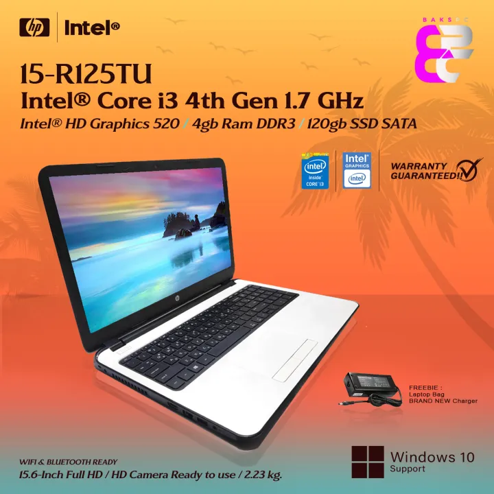 HP 15r125TU LAPTOP Intel®Core i3 4th Gen 4gb Ram 120gb SSD SATA