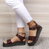 ขายดีที่สุด ioztt2023 - /▼﹍ 2021 New Real Leather Shoes Sandals Buckle Hollow Out Beach Ladies Footwear Size 34-42