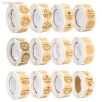 ✢㍿ New Arrival 500pcs/roll Round Natural Kraft Handmade Stickers Scrapbooking For Package Adhesive Thank You Sticker Seal Labels