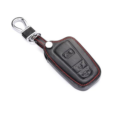 ◑♕ Top Layer Leather Key Fob Case for Toyota Camry 2017 2018 CHR Prius Corolla RAV4 Remote 2 1 Button Keyless Cover Protector