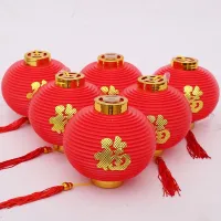 6pcs Traditional Chinese Red Lantern Ornaments For WeddingParty New Year Hang Mini Spring Festival Lantern Party Home Decoration