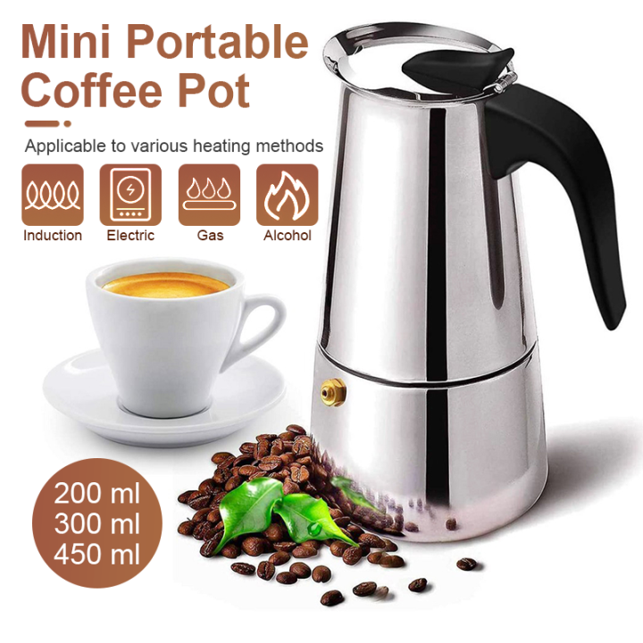 Italian Moka Pot Coffee Maker Stainless Steel Moka Coffee Pot Tea Pot