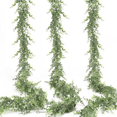 [AYIQ Flower Shop] 180เซนติเมตรพืชเทียมยูคาหวายสำหรับพวงหรีด DIY ตกแต่งงานแต่งงานโค้งผนังฉากหลังสีเขียวแขวนเถาพืชปลอม