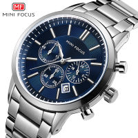 Watches Mens 2020 Classic Business Quartz Watch Top nd Luxury Stainless Steel Strap 3 Sub-dial 6 Hands Chronograph MINI FOCUS