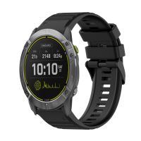 สำหรับ Garmin Enduro 26มม. สายนาฬิกาข้อมือซิลิโคนพื้นผิวแนวนอนที่มีอุปกรณ์กำจัด (สีดำ)