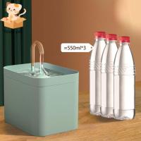 ตัวกรองแบบหมุนเวียน1.5L สำหรับแมวตัวกรองแบบ ER52858ถังใส่น้ำดื่มที่มีก๊อกน้ำแบบหมุนเวียนสำหรับแมวน้ำพุแมว