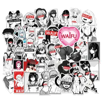 100 Japanese Anime Mixed Waifu Stickers For Laptop, Skateboard