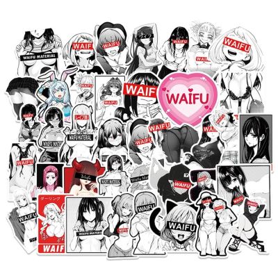 SCAPE โน๊ตบุ๊ค ของเล่น DIY สติ๊กเกอร์ สำหรับกีตาร์รถ แล็ปท็อป สติ๊กเกอร์โปสเตอร์ สติกเกอร์การ์ตูน กราฟฟิตี้สติกเกอร์ Waifu Girl Anime Girl Sticker