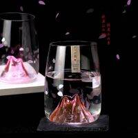 New Japanese Style Autumn Mountain Cup Lady Woman Girl Sweethearts Cherry Blossoms Whiskey Glass Brandy Whisky Wine Glasses Gift