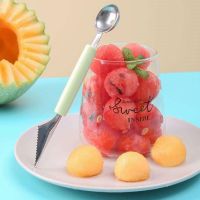 Original High-end Stainless steel fruit digger cutting watermelon artifact fruit ball digger ice cream round spoon cutting fruit split carving knife