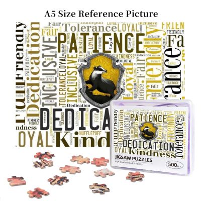 Hufflepuff Wooden Jigsaw Puzzle 500 Pieces Educational Toy Painting Art Decor Decompression toys 500pcs