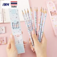 Pencil ดินสอไม้ HB แพ็ค 5 แท่ง ดินสอเหลาง่าย มียางลบที่ปลาย ดินสอไม้ลายการ์ตูนสัตว์ ไส้ดินสอดี เขียนลื่น