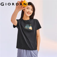 【Liverpooll】 Giordanoผู้หญิง Giordano เสื้อยืดคอกลมแขนสั้นผ้าฝ้ายพิมพ์ลายน้ำชายามบ่าย 05391381