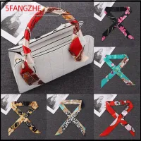 5FANGZHE 2Pcs 40 สี ข้อมือ/เอว อุปกรณ์ตกแต่ง ผู้หญิง ผู้หญิง ผ้าพันคอริบบิ้นตกแต่ง ผ้าพันคอไหมขนาดเล็ก ผ้าพันคอคอ ริบบิ้นหูหิ้วกระเป๋าถือ