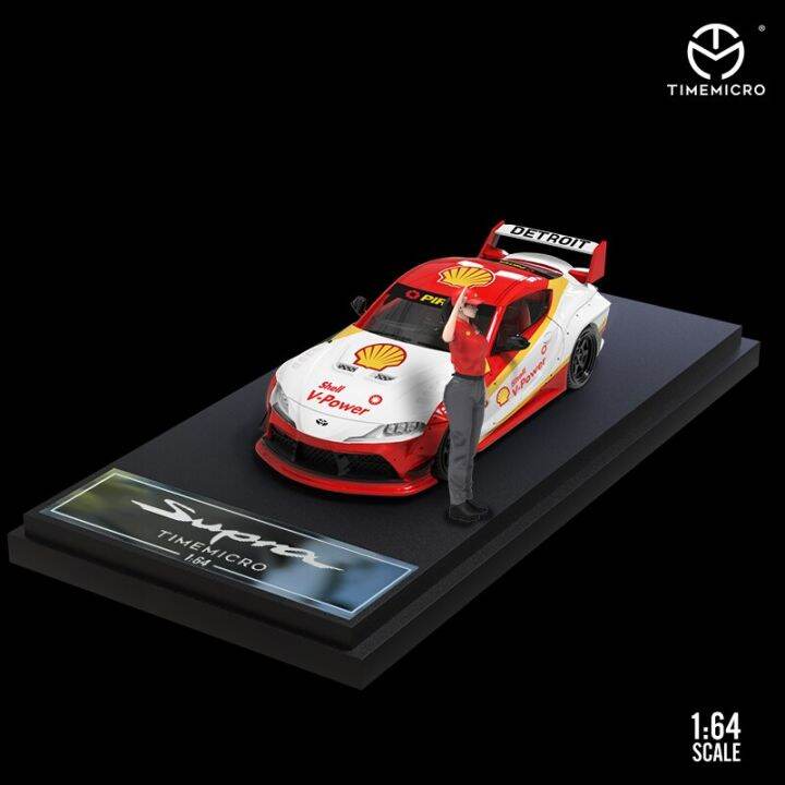 เวลาไมโคร1-64โตโยต้าซูปรา-นิสสัน-gtr-ส้มสีขาวรถโมเดล-diecast