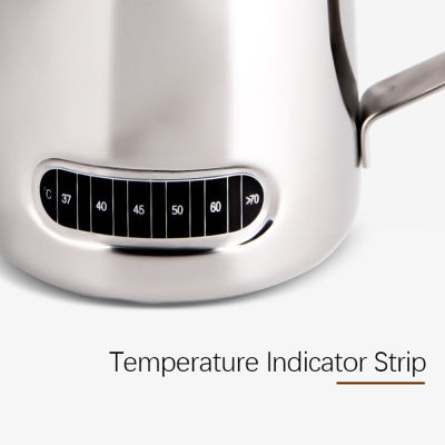 Espresso Coffee Milk Frothing Pitcher Temperature Indicator Stainless Steel Steaming Jug Barista Latte Art Frother Cup 600ML