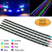 30ซม.15ไฟ LED 8สีกันน้ำยืดหยุ่นไฟแถบสำหรับรถมอเตอร์บาร์ String กลางวันเทปวิ่ง