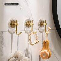 ✜ Luxurious Adhesive Wall Hooks Acrylic Shower Robe Hooks Gold Self-adhesive Nordic Coat Hook Towel Holder Bathroom Accessories