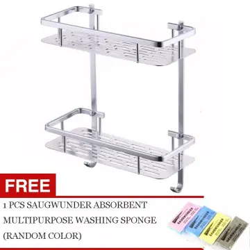 1pc Rectangular Shower Caddy, Space Aluminium Bathroom Shelf