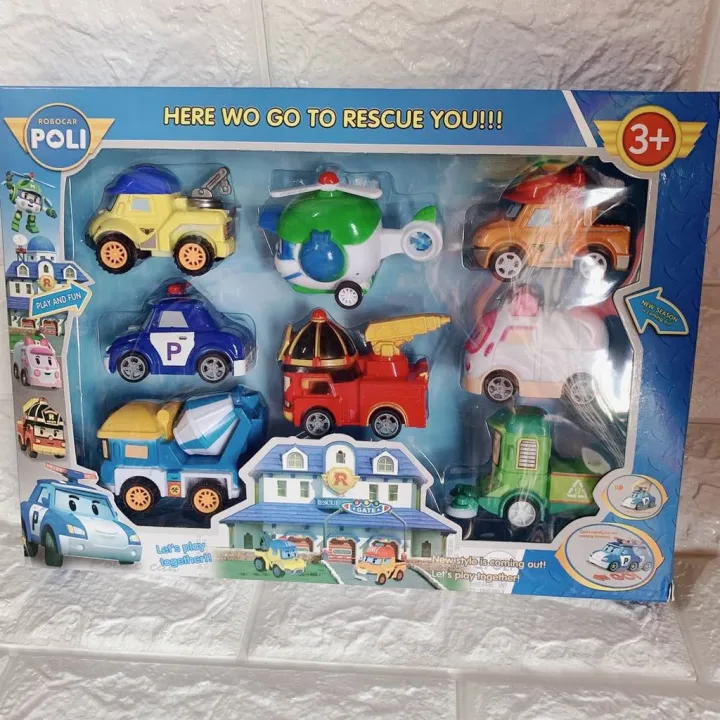 Robocar Poli Pull Back Car Set 8 in 1 Play Set In Box Toy (COD) Lazada PH