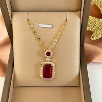 316L Stainless Steel Luxury Cz Square Adjust Necklace For Women Aesthetic Romantic Sweet Wedding Party Jewelry Accessories 【BYUE】