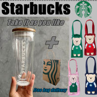 Starbuck เคสถ้วยแก้วหนาสองชั้นโลโก้เทพธิดาย้อนยุคคลาสสิก,แก้วกาแฟตั้งโต๊ะแบบเรียบง่าย