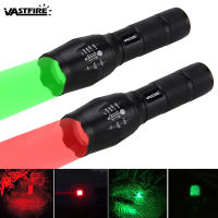 Scout Light Tactical LED Flashlight 5000LM T6 Military RedGreen Tactical Zoomable Hunting Weapon light for Outdoor Sports