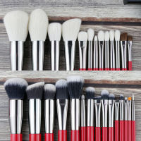 BEILI Red 28pcs Professional Makeup Brushes Set Natural Hair Powder Foundation Blusher Eyeshadow Eyebrow liner Makeup Brush Tool