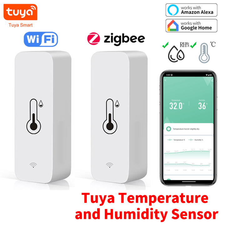 Abaaba Ready Stock Tuya ZigBee Wifi Smart Home Temperature And Humidity