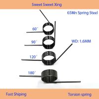 สปริงแรงบิดเกลียวรูปตัววี65Mn ขนาดเส้นผ่านศูนย์กลาง1.6มม. เบ็ดตกปลาเรืองแสงมุมทอร์ชั่น60 90 120 180องศาสกรูตะปูและรัดรูปแบบใหม่