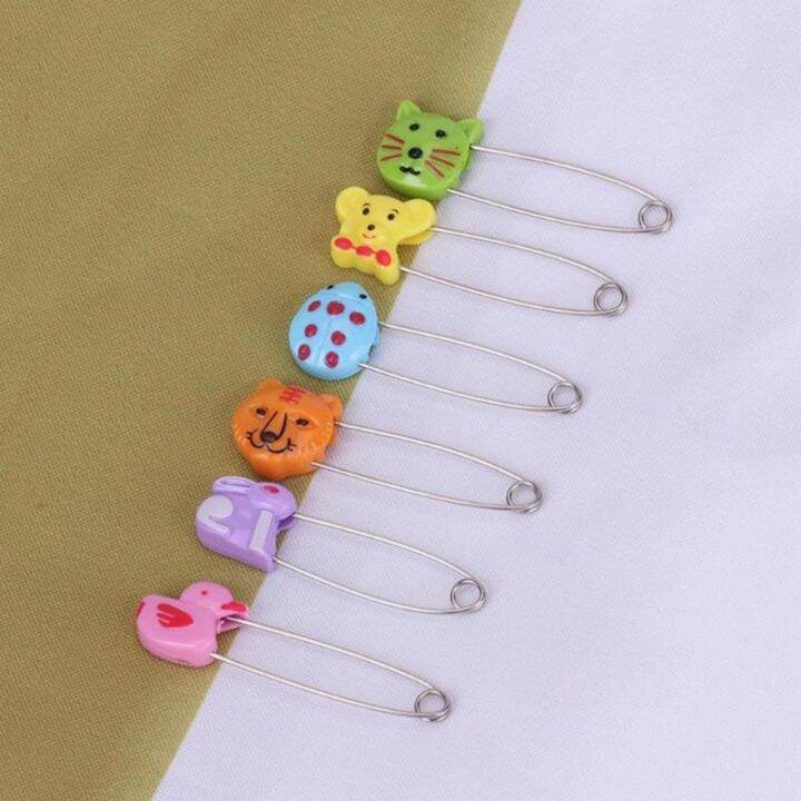 10pcs-stainless-steel-safety-pins-kids-cloth-nappy-locking-brooch-buckles-baby-care-shower-diaper-clips-holder-diy-craft