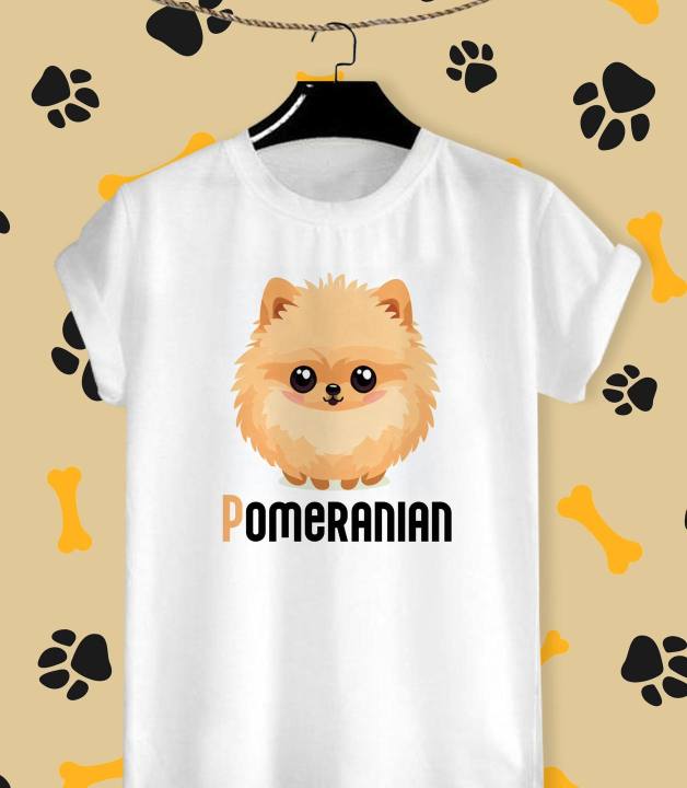 เสื้อยืดลายน้องหมาปอมเมอเรเนียน-pomeranian-ผ้าtk-บางเบา-สวมใส่สบาย