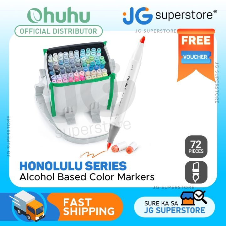 72 Colors Ohuhu Alcohol Brush Markers, Double Tipped Sketch