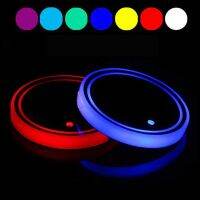 ▧ Universal LED Car Cup Holder Light Car Coasters Bottle Atmosphere Light Mats 7 Colors Cup Holder Pad Car Interior Accessories