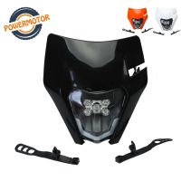 ¤ 12V LED Motorcycle Headlight Fairing Headlamp E8 Emark for KTM SX-F SX EXC XC-W XC-F WR DRZ KLX KX YZ F Dirt Bike Fairing Mask