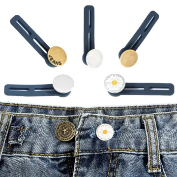 1/5pcs Elastic Button Waist Extender Pants Skirt Jeans Expander