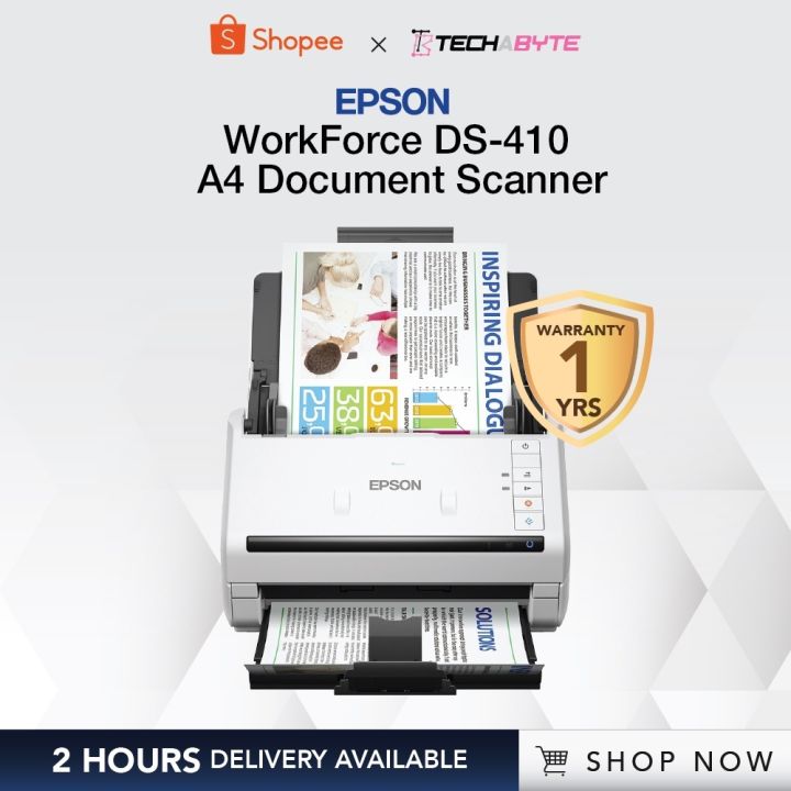 Epson Workforce Ds 410 A4 Duplex Sheet Fed Document Scanner 2 Hours Delivery Available Lazada Ph 4110