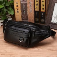 Real Cowhide Men Hip Fanny Belt Pack Pouch Single Shoulder Cross Body Bags Male Genuine Leather Bum Waist Chest Bags fanny pack