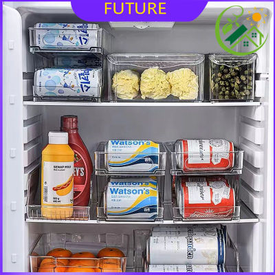 【FUTURE】กล่องจัดระบียบตู้เย็น กล่องPETเก็บของตู้เย็นโปร่งใสสองชั้น ชั้นเก็บเครื่องดื่มกลิ้งชั้นวางเบียร์โคล่าโซดากระป๋อง