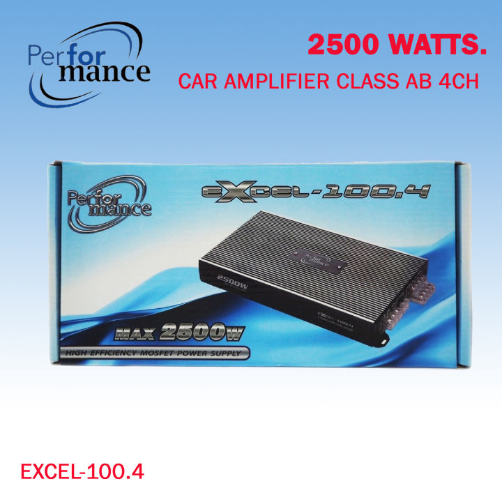 พร้อมส่ง-performance-รุ่นexcel-100-4-class-ab-4ชาแนล-กำลังขับ-2500w-ใช้ขับดอกลำโพงเสียงกลาง-แหลม-ให้รายละเอียดเสียงดีทคุณภาพเยี่ยม