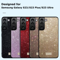 YIQIAN สําหรับ Samsung Galaxy S23 / S23 + S23 Plus / S23 Ultra Slim Glitter Shiny Bling Sparkle Case, Hard PC Back + Full Body TPU ป้องกันแรงกระแทกทนหลังปกหลังหญิงเคสโทรศัพท์สําหรับ Galaxy S23