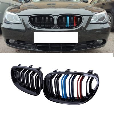 Car Front Kidney Grill Gloss Black M Color For BMW 5 Series E60 E61 2003 - 2010 M5 520i 523i 525i 528i 530i 535i 540i 520d 530dd