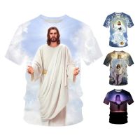 summer God Christian God Jesus Lovers Christian Mens Fashion Round Neck Short Sleeve T-Shirt