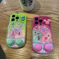 คอนโซลเกมการ์ตูนน่ารักเคสโทรศัพท์สำหรับ11 12 13 14 Pro กันแดดป้องกันปลอกป้องกันการตกรวมทุกอย่างสูงสุด