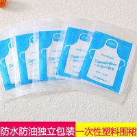 Disposable apron/plastic apron 100 packs Each individually packaged hot pot barbecue lobster studio free shipping