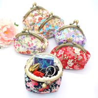 ↂ♀ Flower Printing Hasp Coin Purses Cotton Leather Change Wallet Lady Card Holders Key Bag Purse Pendant Pouch