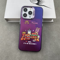 pixel McDonalds purple electroplating hot silver Phone Case For iPhone 15 Pro Max 14 ProMax 13 12 12Pro 11 Shockproof Phone soft border hard case Mobile phone protective case